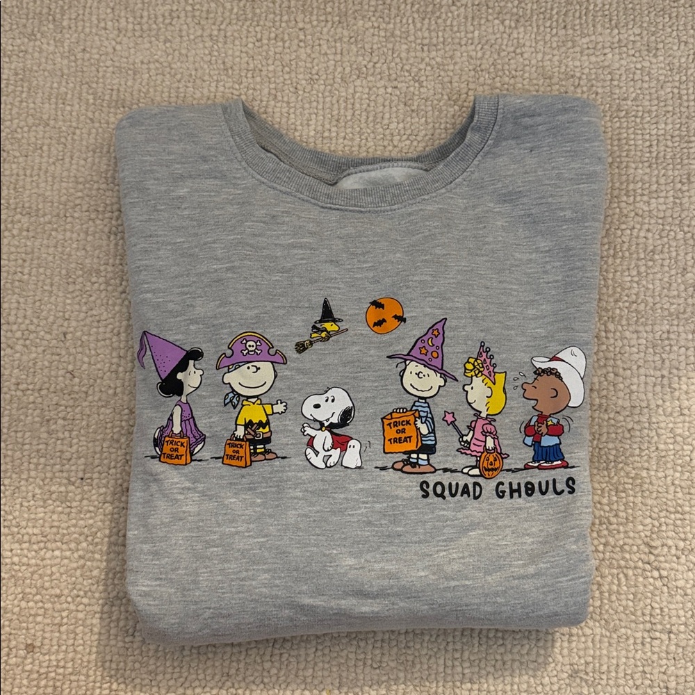 Peanuts Gray Halloween Crewneck